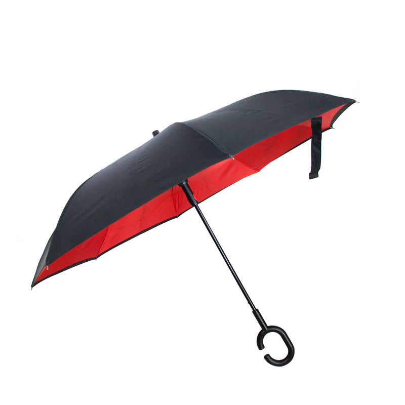 Reverse C handle umbrella