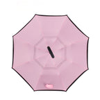 Reverse C handle umbrella