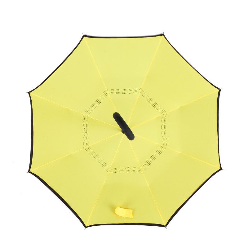 Reverse C handle umbrella
